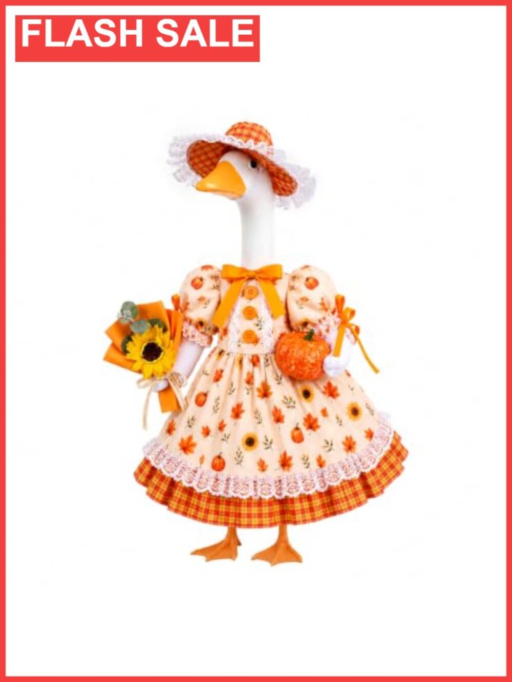 Fall Porch Goose Outfit Maple Dress Thanksgiving Yard Decor 23 in